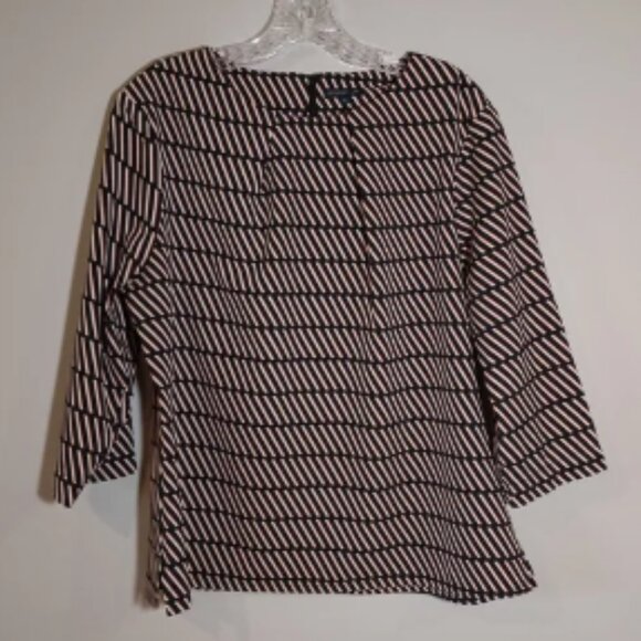 Stockh lm festive Wendy Blouse Striped Black and Tan Women's Top Size 44 US 10 - Picture 1 of 5